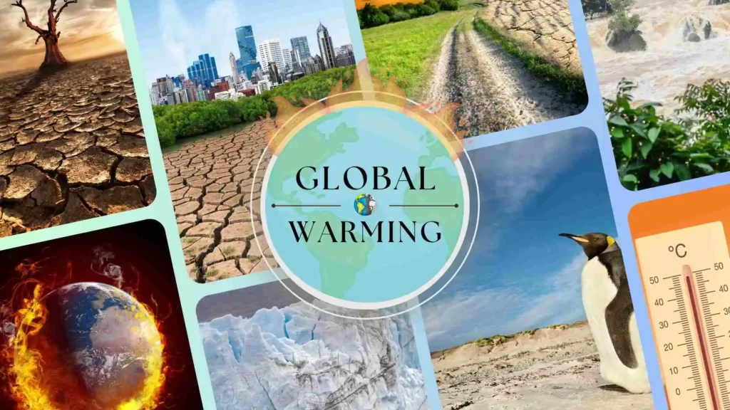 Global Warming in Hindi ग्लोबल वार्मिग के  प्रभावों में जल स्तर का कम होना, सूखा, बाढ़, ग्लेशियर का पिघलना आदि